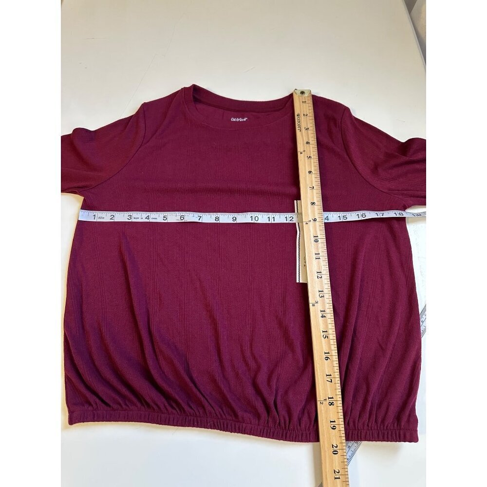 Cat & Jack Girl's Long Sleeve Textured Top Size XL 14 NWT - Picture 6 of 6